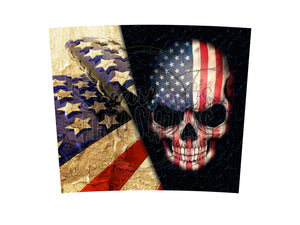 USA Flag & Skull