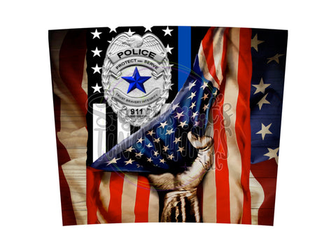 USA Flag & Police