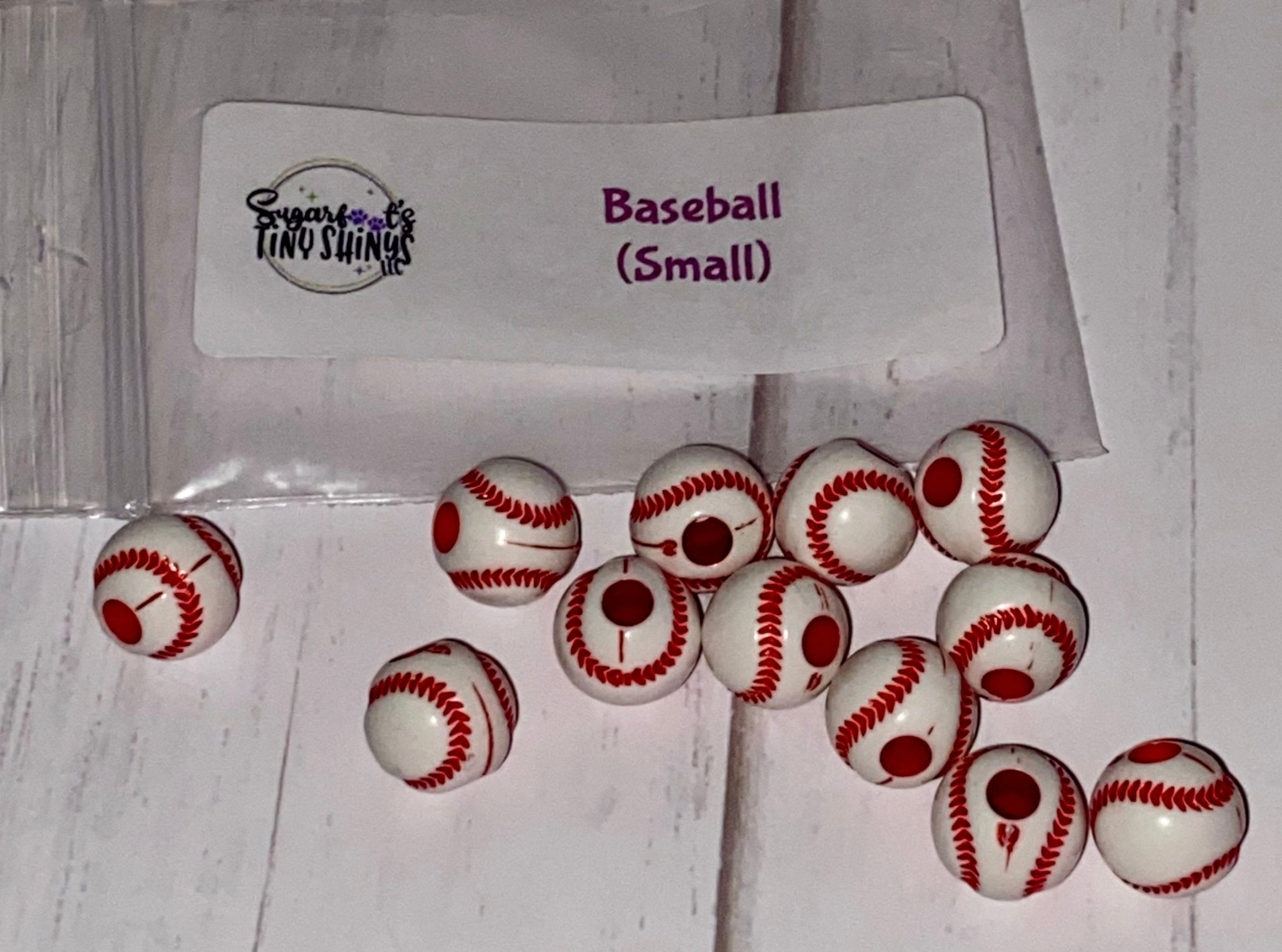 Baseball - Small - Bead - Sugarfoot's Tiny Shinys, LLC
