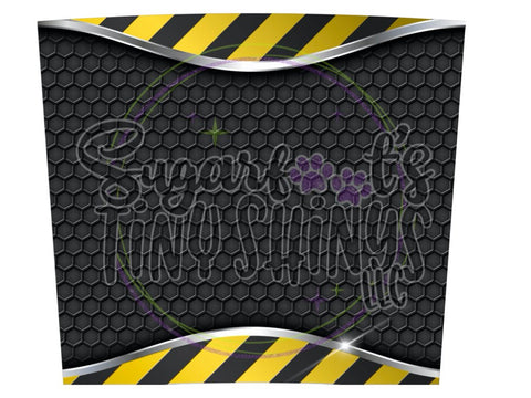 Caution Tape Tumbler Wrap - Sugarfoot's Tiny Shinys, LLC